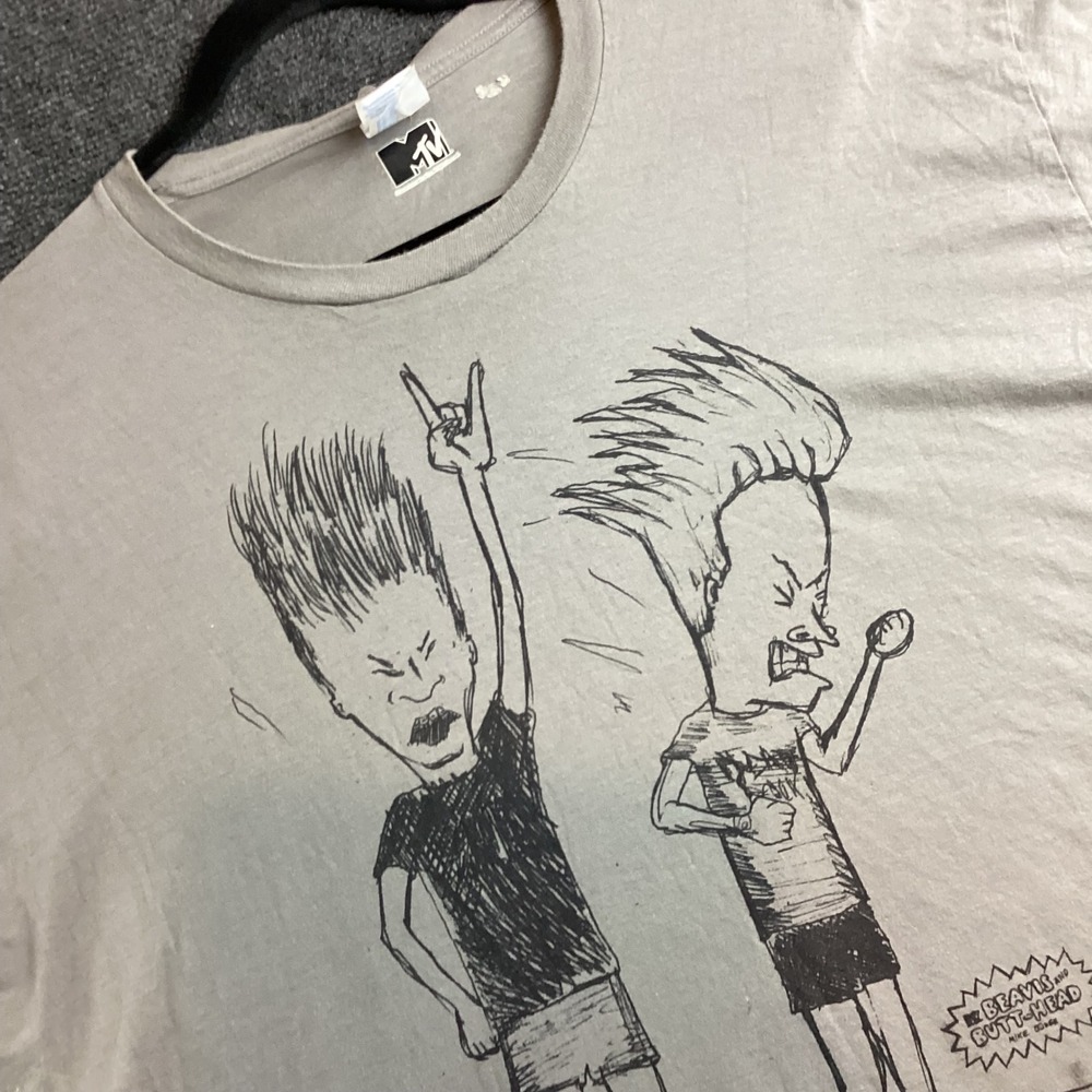 MTV Beavis and Butt-Head Graphic T Mens 3XL Tan Port & Co Cotton Tee 250